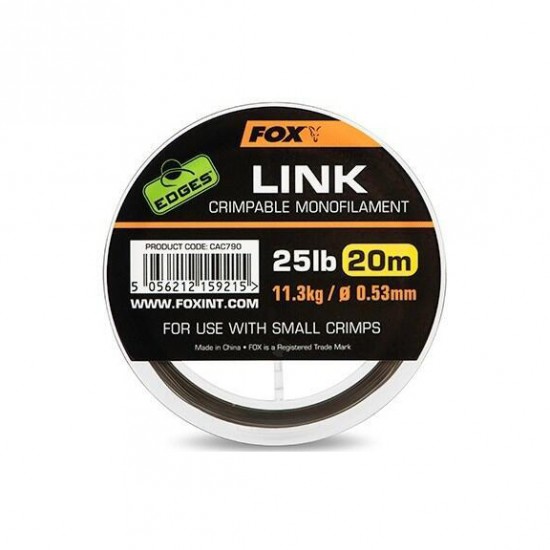Монофилно влакно за монтажи FOX EDGES Link Trans Khaki Mono 20m
