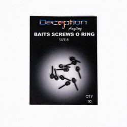 Винт за стръв DECEPTION Bait Screws O Ring Size 8 - 10бр Винт за стръв DECEPTION Bait Screws O Ring Size 8 - 10бр