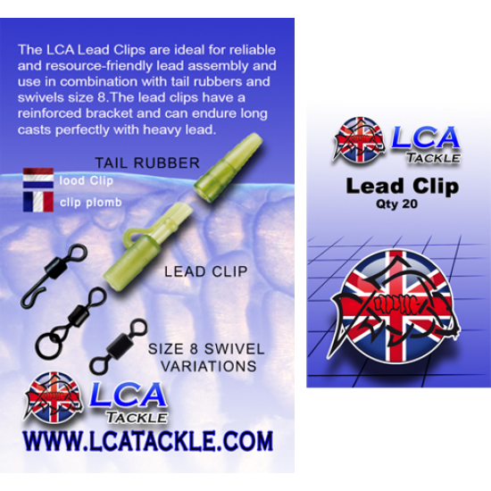 Клипс за олово LCA Lead Clip Transparent green, 20 броя, прозрачно зелени Клипс за олово LCA Lead Clip Transparent green, 20 броя, прозрачно зелени