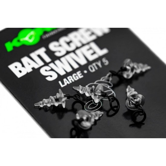 Винт за стръв с вирбел KORDA Micro Ring Swivel Bait Screw Large 5бр. Винт за стръв с вирбел KORDA Micro Ring Swivel Bait Screw Large 5бр.