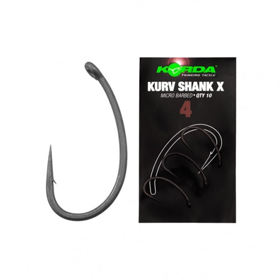Куки за шаран KORDA KURV SHANK X, 10 броя, различни размери Куки за шаран KORDA KURV SHANK X, 10 броя, различни размери